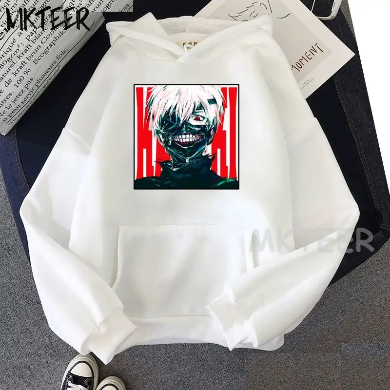 

Tokyo Ghoul Punk Gothic Japanese Anime Hoodie Korean Fashion Streetwear Pocket Sweatshirt Plus Size Clothes Men and Women Wear