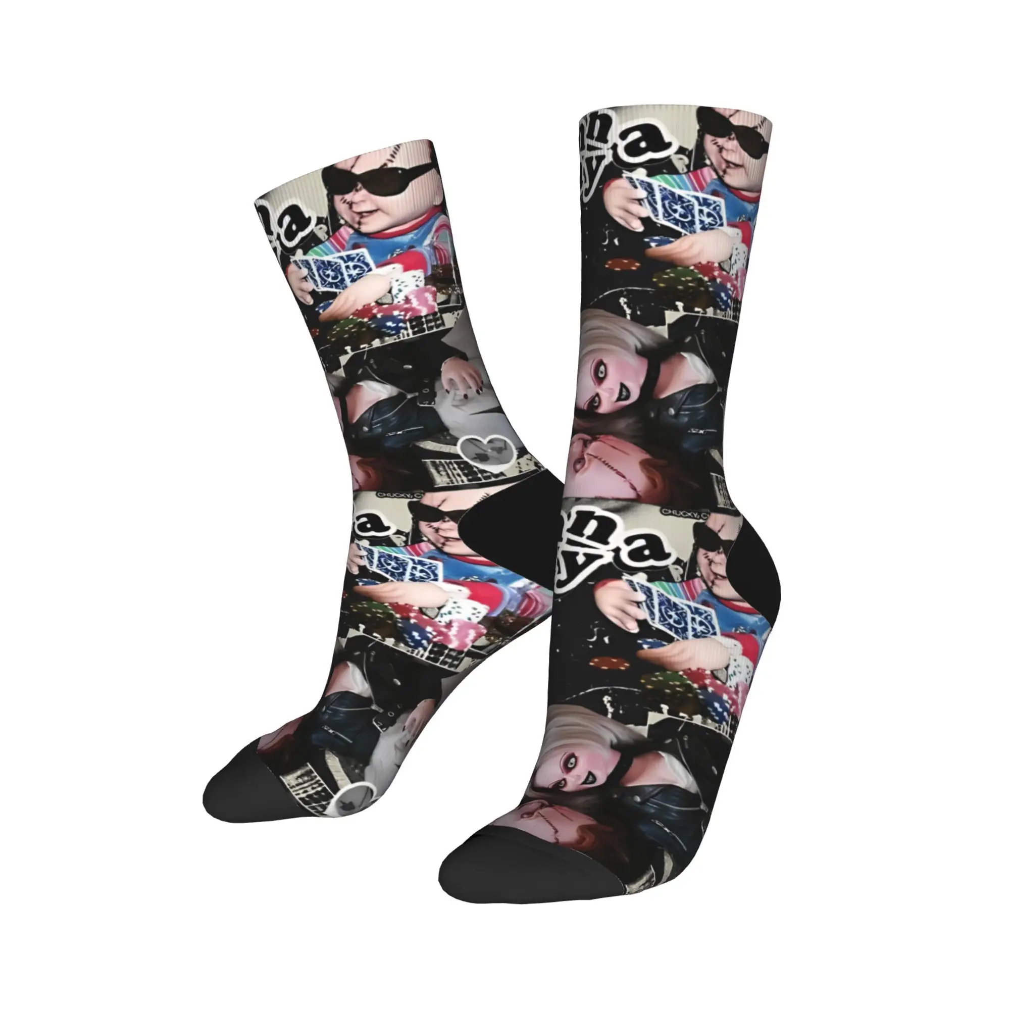 Tiffanies And Chucky Collage Socks Men Women Casual Harajuku Spring Summer Autumn Winter Middle Tube Gifts