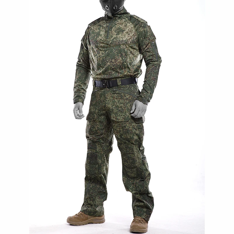 

Russian Camouflage Suit Tactical Sets Men Military Outdoor Quick-dry G4 Combat Shirts Waterproof Pants Training Uniform Pockets