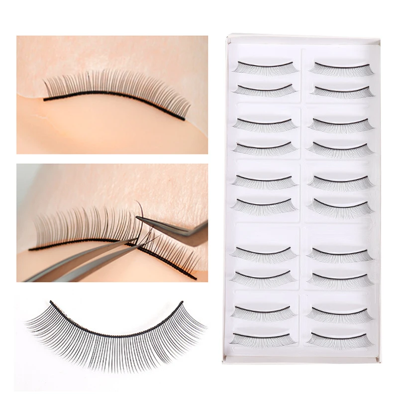 

10Pairs/box Practice False Eyelashes Training Lashes For Grafted Lashes Eyelash Extension Beginners Practicing Teaching Tools