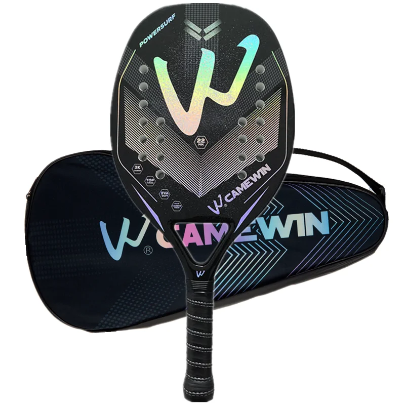 2023 New Beach Tennis Racket Carbon Fiber Surface Men and Women Outdoor Sports with Racket with Tennis Racket