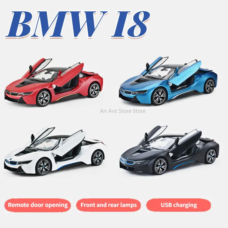 BMW I8 RC Car 1:14 Scale Remote Control Toy Radio Controlled Car Model Auto Open Doors Machine Gift for Kids Adults