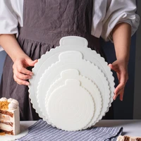 4pcs 46810inch reusable round mousse cake boards plastic cake base cupcake dessert tray for home wedding birthday party