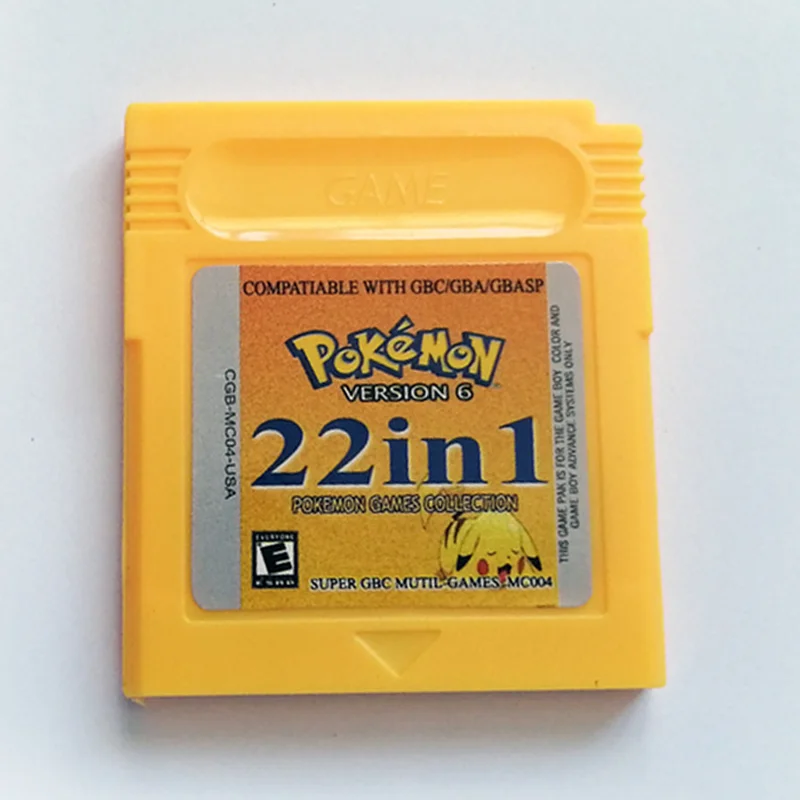 

Pokemon Series NDSL GB GBC GBM GBA Memory Card Pokemon Game Collection 22 In 1 Video Game Cartridge Console English Language