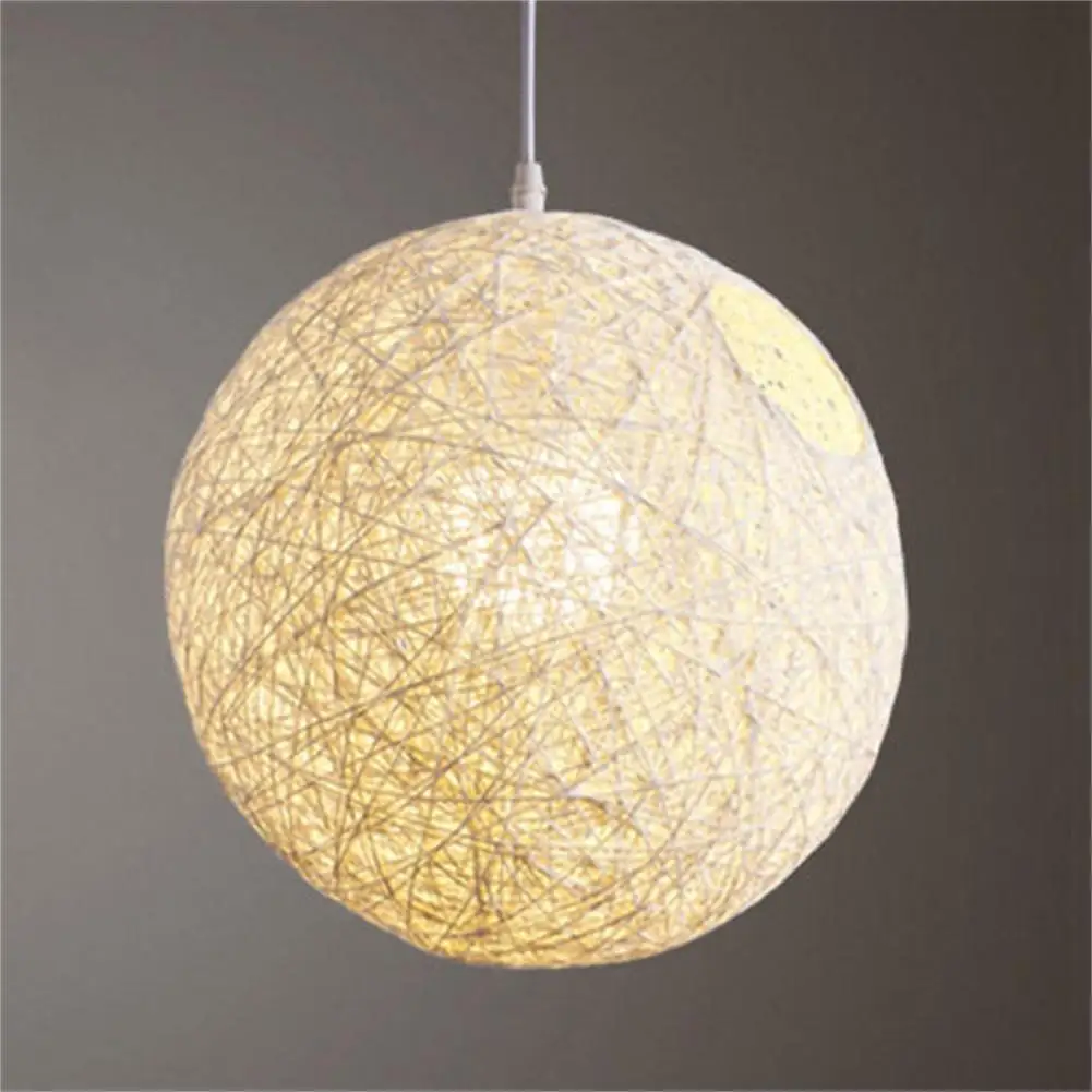 

Round Concise Hand-woven Rattan Vine Ball Pendant Lampshade Light Light Accessories HOME DECOR (15cm Diameter) Dropshipping