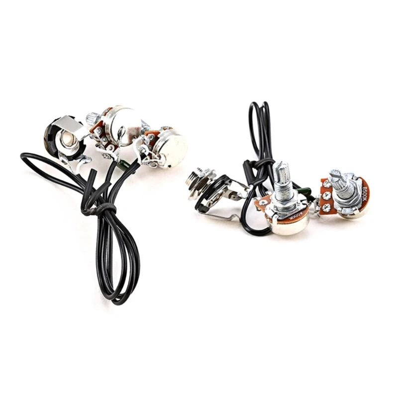 

Practical 1V1T Tone Jack Single Coil Pickup Guitar Wiring Harness Set Guitar Replacement Parts for 3/4 String Cigar Box