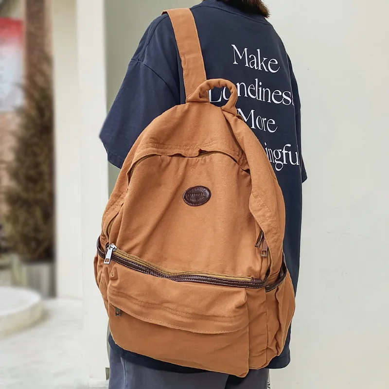 

Модная холщовая коричневая сумка для ноутбука для девочек и мальчиков, модный винтажный женский школьный мужской и женский рюкзак для колледжа, дорожная сумка в стиле ретро