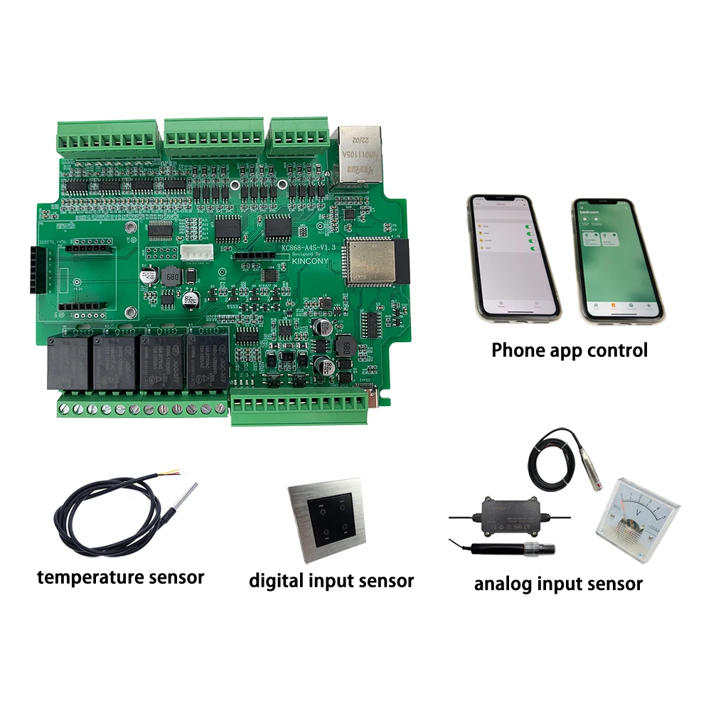 Фото KC868-A4S с интегрированным ESP32, поддерживает Ethernet и Wi-Fi связь, 12 цифровых входов и 8 аналоговых выходов 0-10В. №3