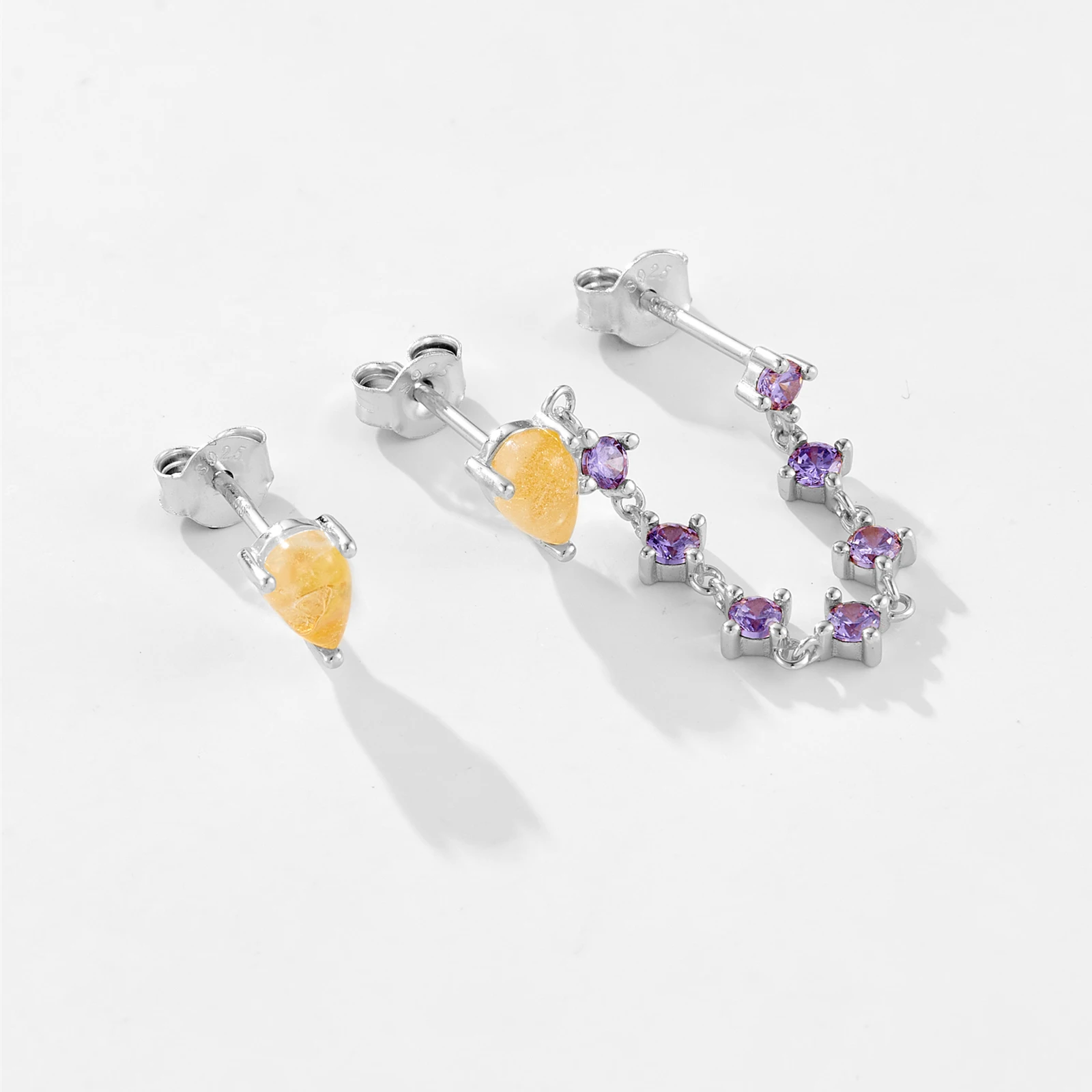 Серьги-гвоздики ANDYWEN из стерлингового серебра 925 пробы с искусственным