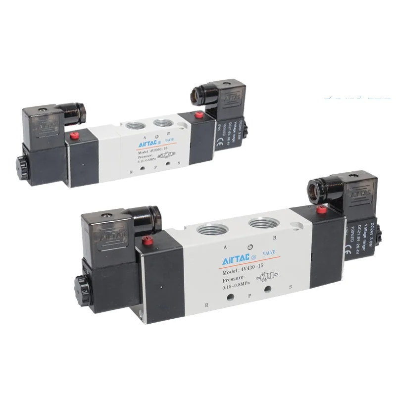 AirTac подлинный двухпозиционный пятиходовой электромагнитный клапан 4V210-08 4V220-08