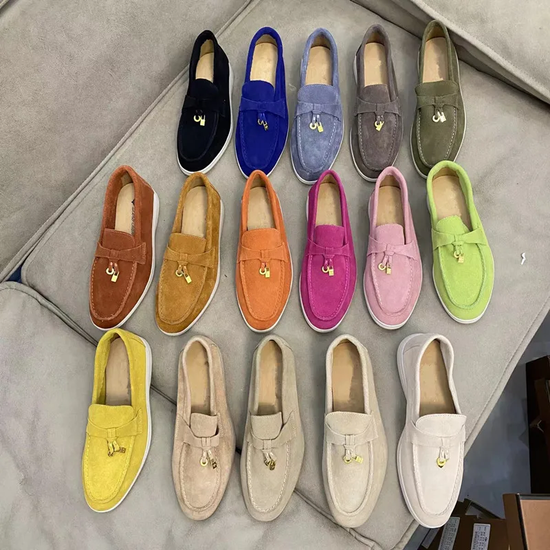 

Loafers Women's Pedal 2022 Spring And Autumn New Non-Slip Large Size 35-44 Flat Bottom Comfortable Leather Casual Lazy Shoes