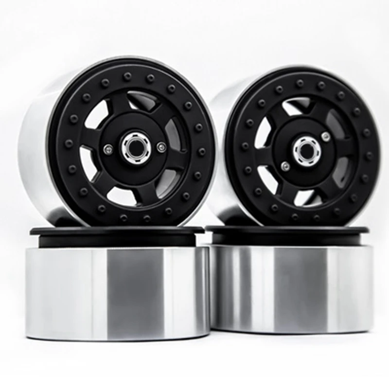 

4Pcs Metal Lock Tire Wheel Rims For TRX-4 TRX-6 Mercedes Benz 6X6 G63 G500 SCX10 Black