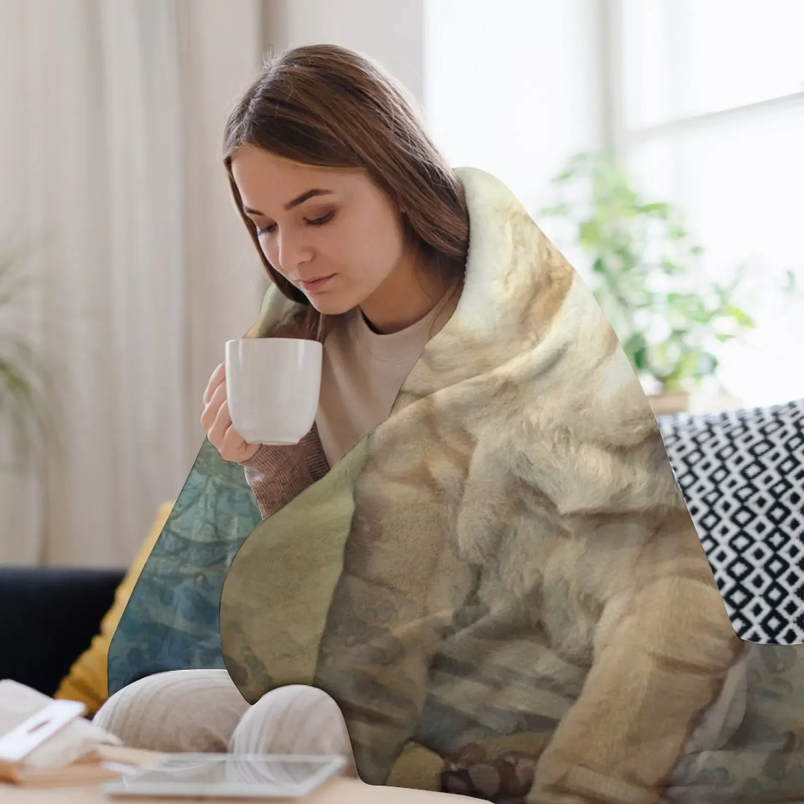 Теплое плюшевое одеяло для щенков Shar Pei