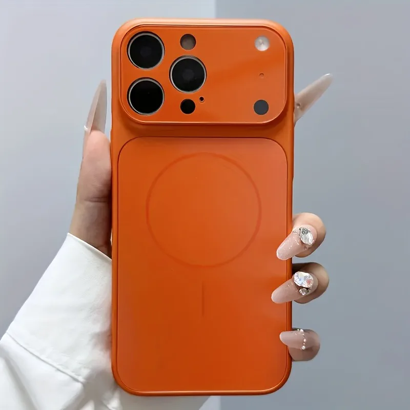 Фото Модные чехлы для телефонов из матового стекла Magsafe Nano для iPhone 17, 16, 15, 14, 13 Pro Max, 17 Pro, магнитный чехол для беспроводной зарядки, чехол на 13 айфон, чехол на айфон 15 про макс №1