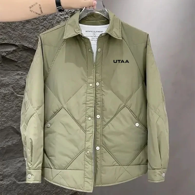 

2023 Спортивное Мужское пальто UTAA Корейская версия утепленная хлопковая куртка с воротником-стойкой хлопковая стеганая куртка популярное зимнее пуховое пальто