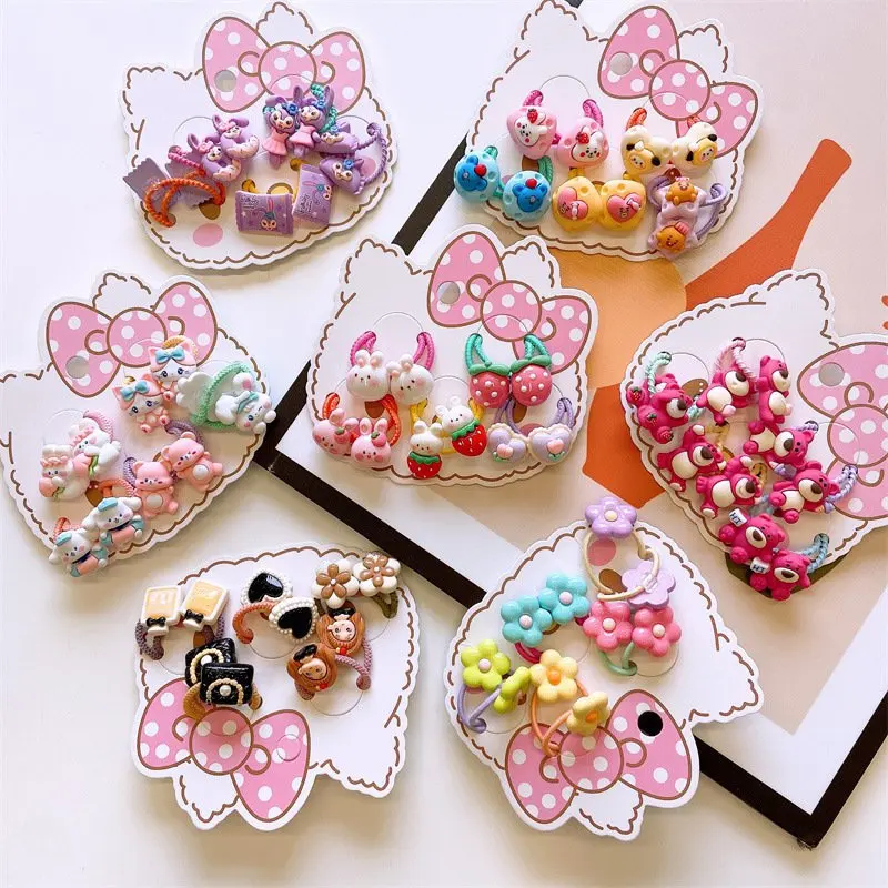 

10Pcs/Set Baby Bow Hair Ties Kids Kawaii Hair Bands Candy Hair Rope Cute Rubber Bands Hair Accessories For Girls Christmas Gift