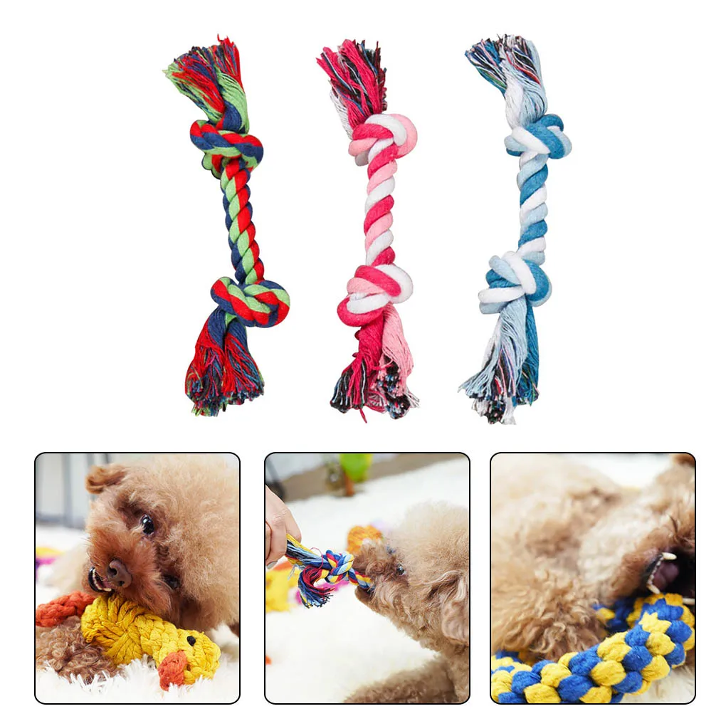 

Собака, искусственные игрушки из хлопка, двойная искусственная веревка, трос для костей, ткань для животных, случайный цвет