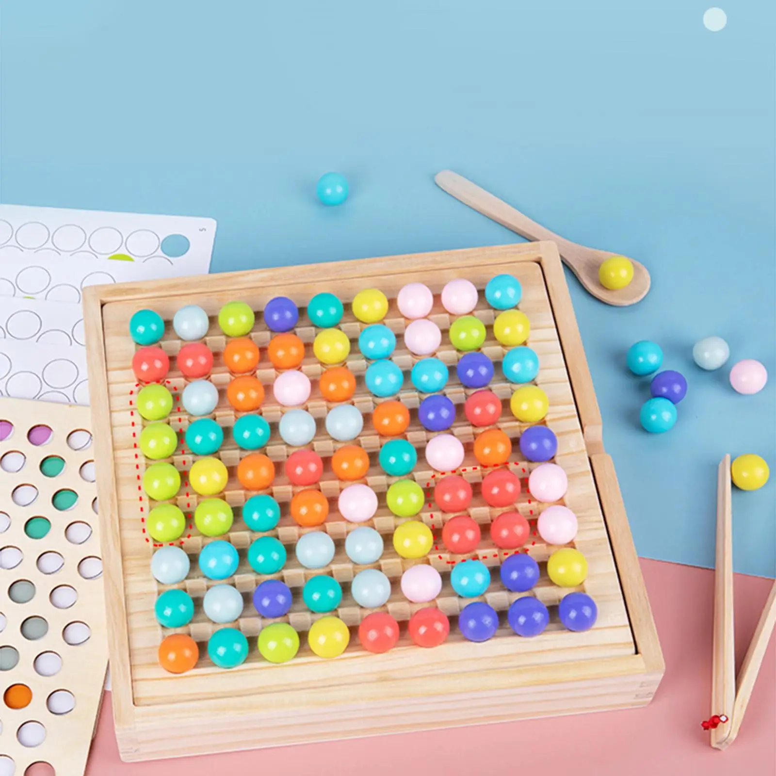 Деревянная доска с бусинами для устранения искусственной моторики дошкольников