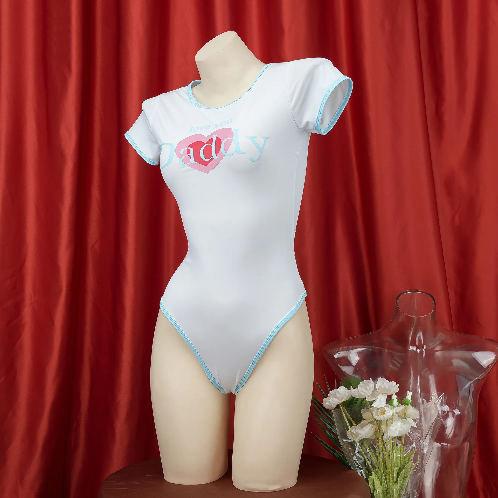 Аниме сексуальный студенческий бикини униформа женский боди с коротким рукавом