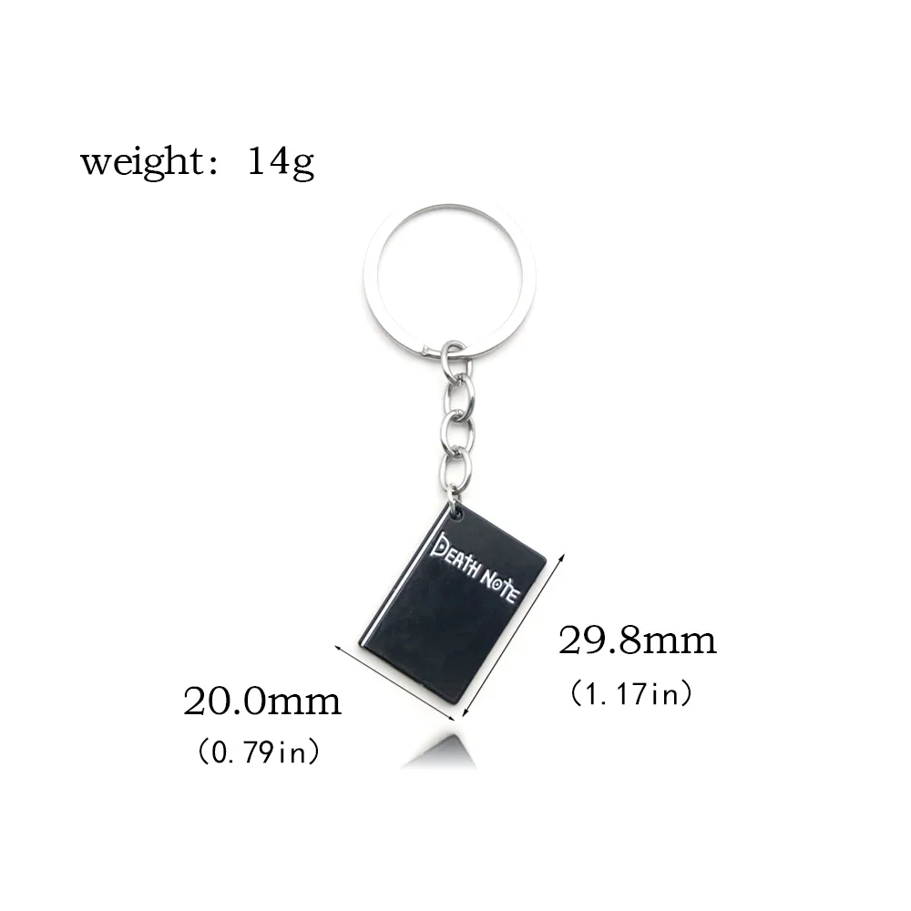 Anime Death Note Book Keychain Black Book L Lawliet Pendant Key Chain Metal Keyring For Comics Fans Jewelry Bag Ornament images - 6