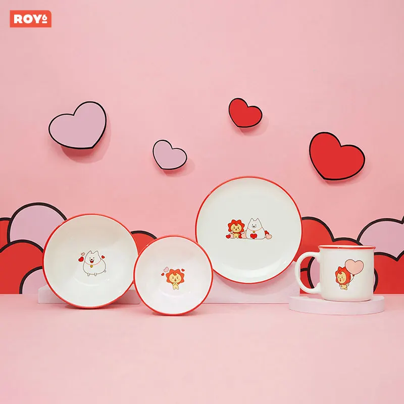 

Милая Линия друзья Roy6 аниме хобби мультфильм Милая домашняя керамическая чаша тарелка для завтрака кебаб подарок для девушки