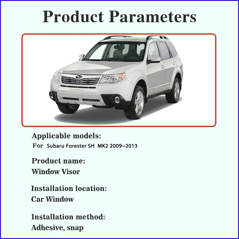 Ветрозащитный козырек для Subaru Forester SH MK2 2009 2010 ~ 2013 защита от дождя солнцезащитный