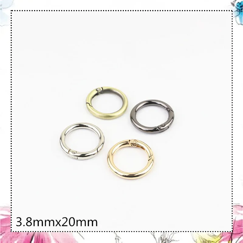 

30 шт. 20 мм металлическое пружинное уплотнительное кольцо 3,8 мм круглый открывающийся крючок для сумки ремешок брелок Подвеска «сделай сам» Швейные аксессуары