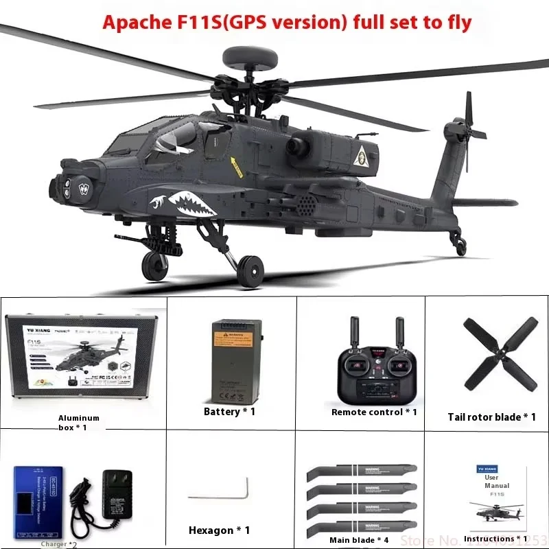 Новый Yuxiang Apache F11s, вооруженный вертолет с дистанционным управлением, GPS-навигационная модель, 3d перевернутая имитация дрона, игрушка Rhsky (art.: 3920cb0457312) - 3920cb0457312