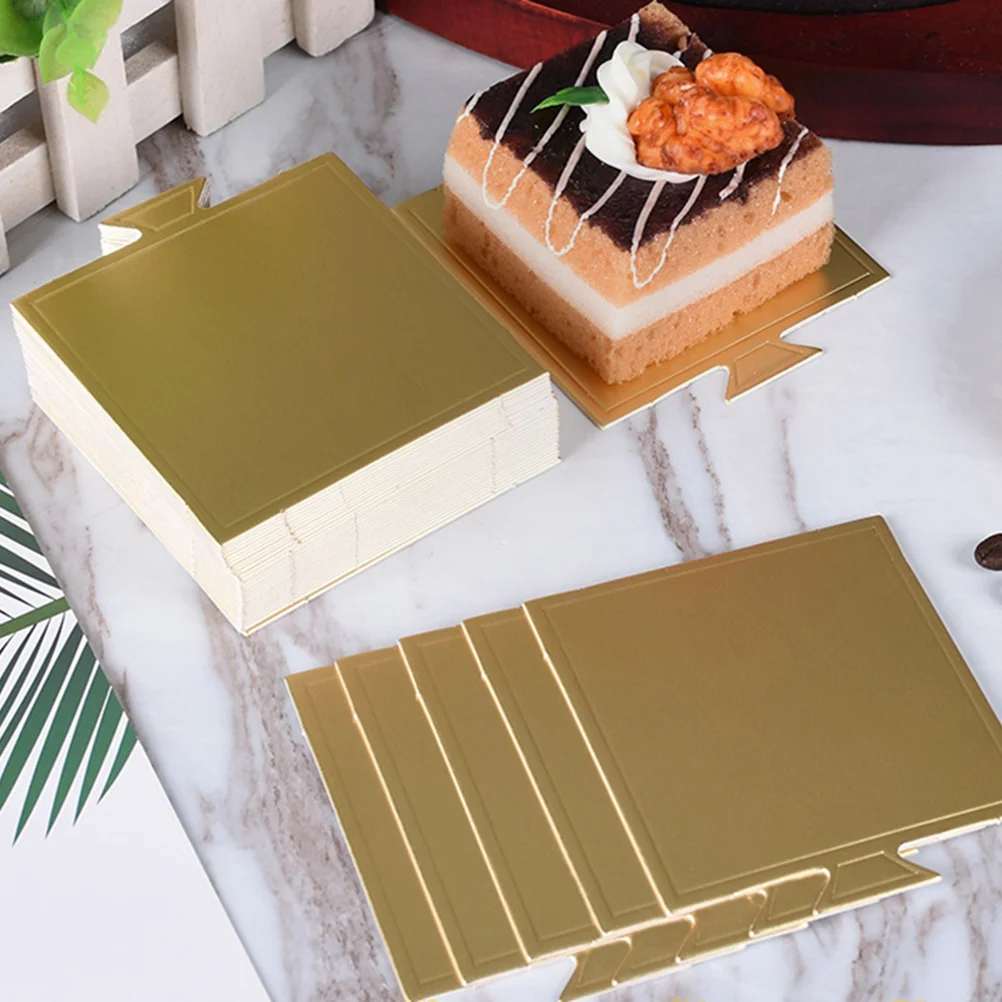 

Cake Board Base Mini Boards Cardboard Mousse Square Bases Wedding Goldpaper Rectangular Thin Fondantdrum Birthday Serving