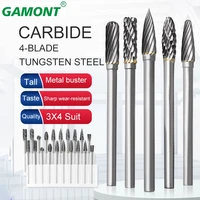 gamont single double slot woodworking tools milling cutter 10 pack 3mmx4 carbide rotary file electric drill a c e f g h l m n
