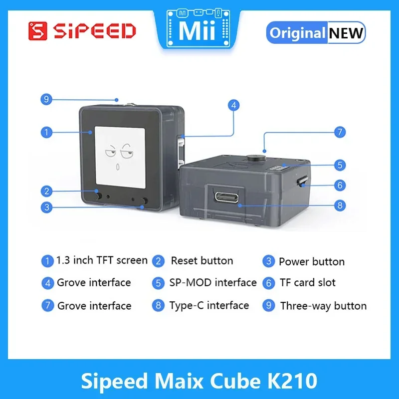 Мини-плата Sipeed Maix Cube K210 AI + lOT с 3 5-дюймовым ЖК-дисплеем двумя передними и задними