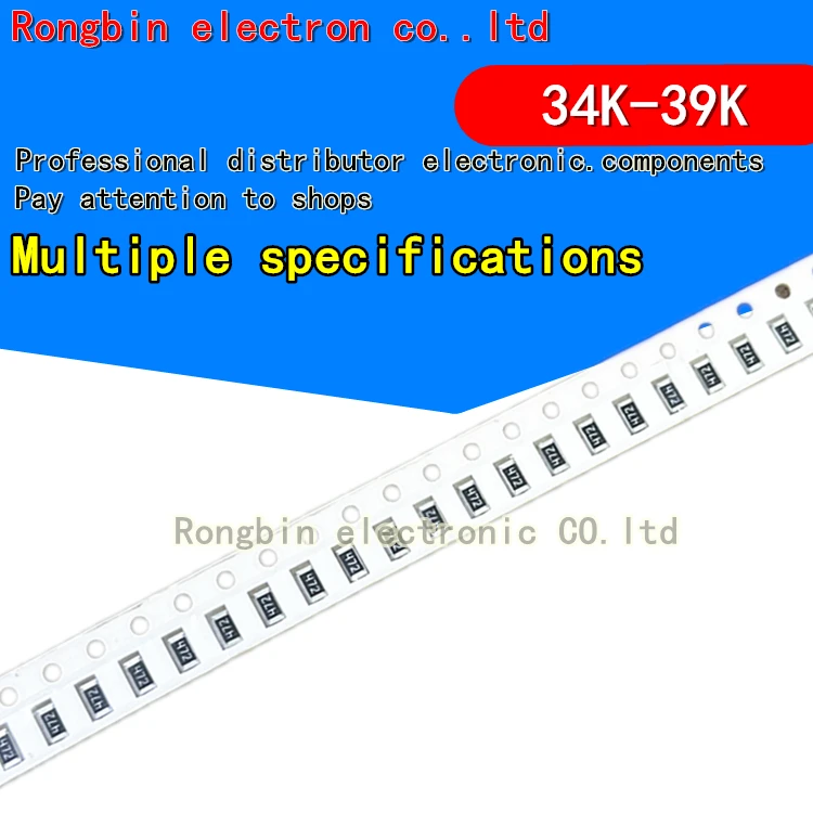 

100PCS 1206 SMD resistor 1% 1/2W 34K 34.8K 35.7K 36K 36.5K 37.4K 38.3K 39K
