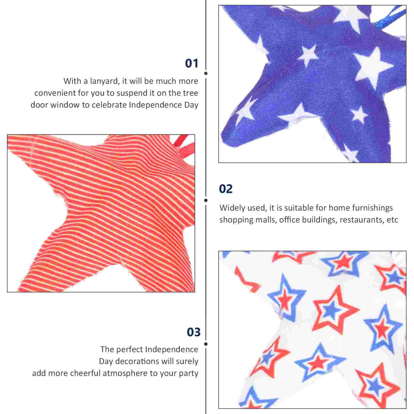 

Star Ornament Patriotic Day Hanging Ball Decor Ornaments Independence July Flag American Tree Usa Memorial Holiday 4Th Us