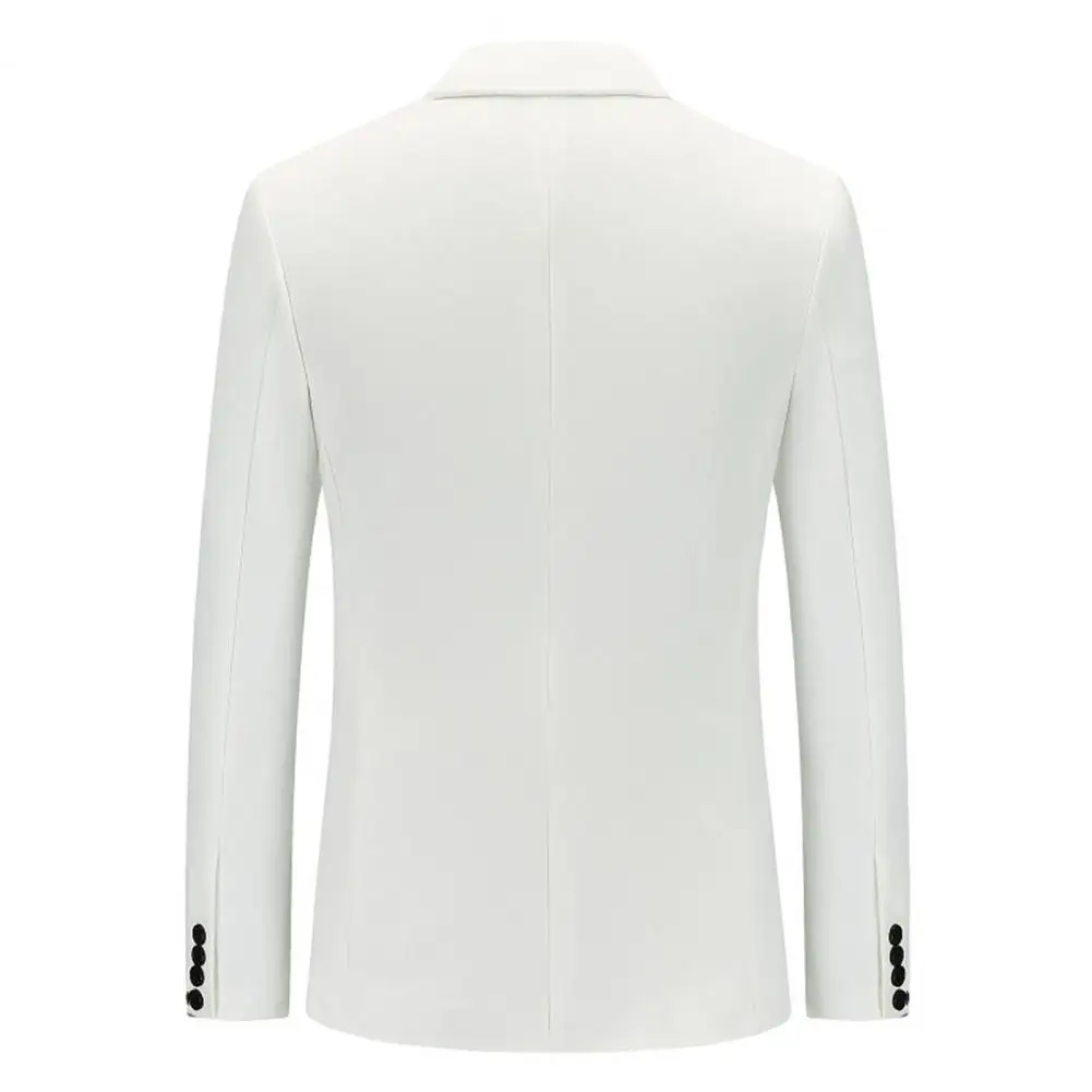 

Men Formal Business Men's Suit Coat Lapel Notch Collar Single Button Slim Fit Anti-wrinkle Long Sleeves Contrast Color Lapel