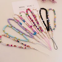 mobile phone lanyard short hand beaded bead pendant girls bracelet pendant ins and korean wrist strap sling keychain lanyard