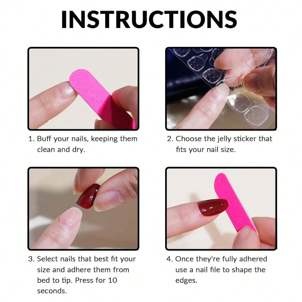 24 шт. белые французские накладные ногти среднего размера съемный и многоразовый