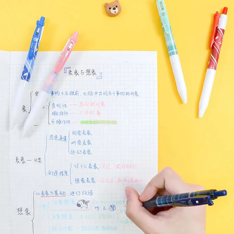 1Pc Japan ZebraJJ15 Grid Handle Limited Neutral Pen Black Ink/color Ink 0.5mm Butterfly Clip Student Supplies |