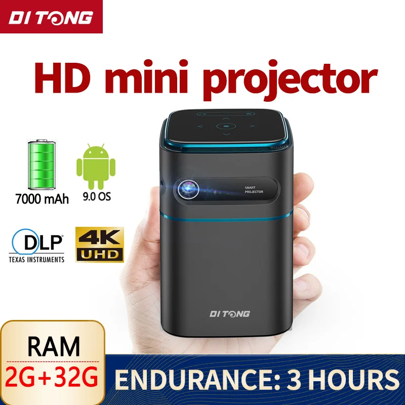Умный мини-проектор DLP портативный проектор с поддержкой bluetooth Full HD Wi-Fi игровой