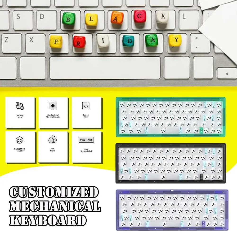 

Customized Mechanical Keyboard GAS67 Type-C Hot Swap Customized Mechanical Keyboard Kit RGB Symphony Backlight