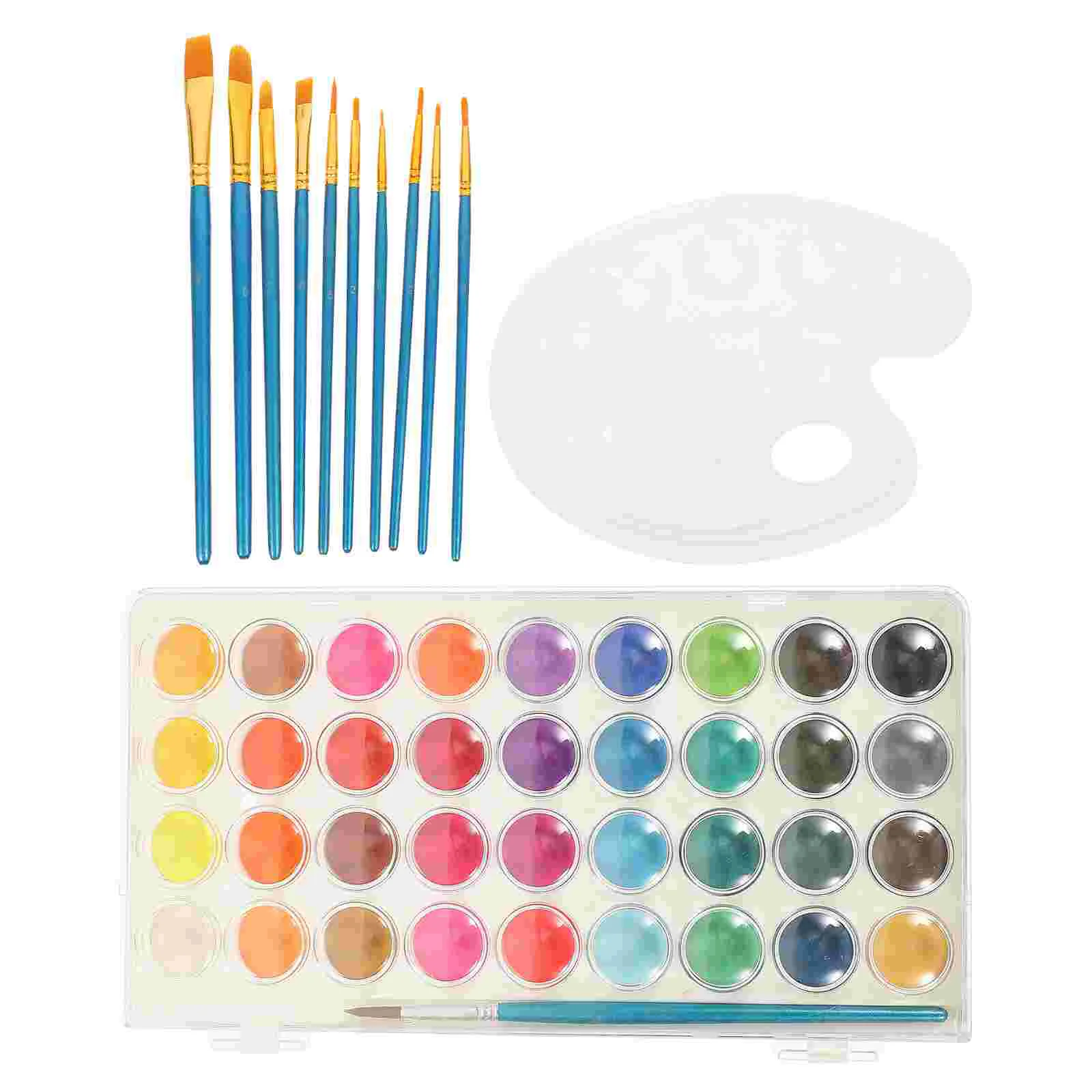 

Brushes Painting Brushoil Artist Pigment Watercolor Face Acrylic Nylondish Color Set Kit Mixing Bulk Waterolor Adults Flat