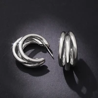 new earrings european and american fashion metal multi layer geometric shape earrings womens high quality ear accessories