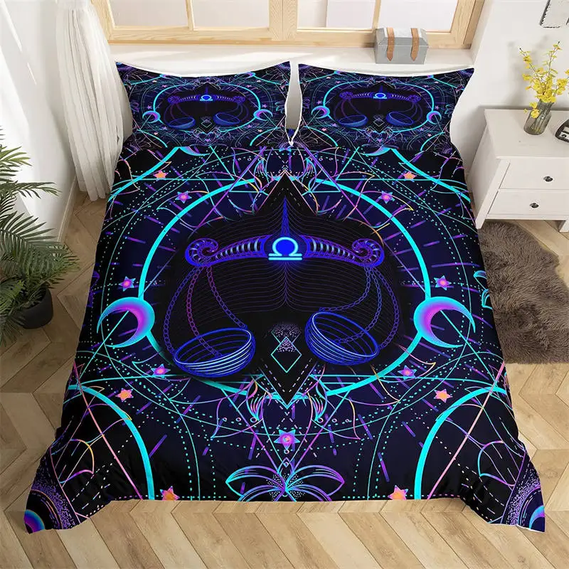 

Duvet Cover Set For Kids Teens Adults Boho Fish Print Comforter Cover Bedroom Decor Pisces Bedding Set Mystery 12 Constellations