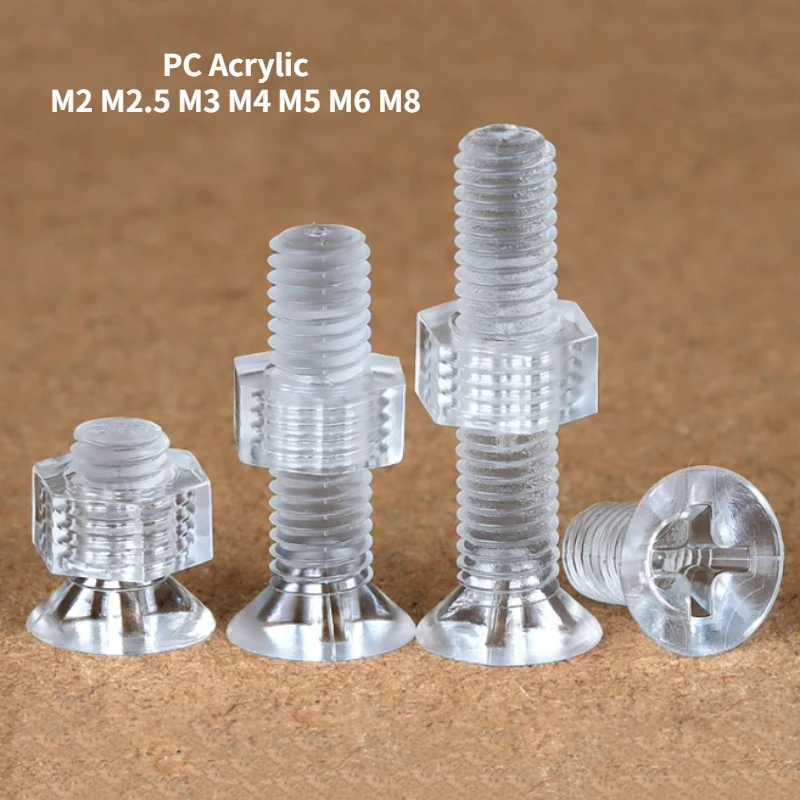 M2 M2.5 M3 M4 M5 M6 M8 акриловые прозрачные винтовые гайки комбинированные пластиковые