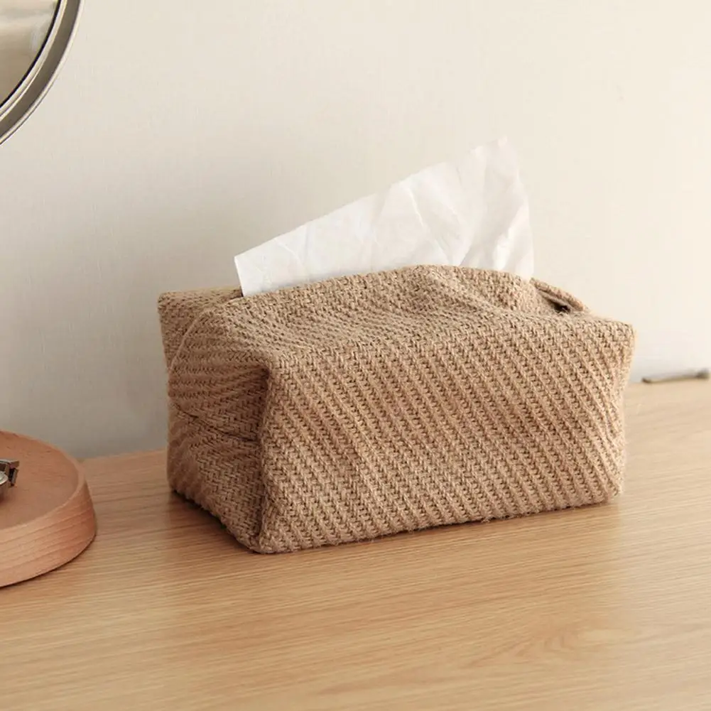 

Japanese-style Jute Tissue Napkin Holder For Living Room Table Tissue Boxes Container Home B&b Car Papers Dispenser Ho B9o7