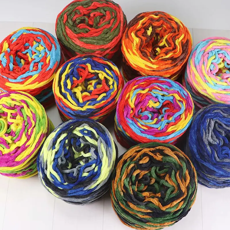 

Мягкая Смешанная Вельветовая пряжа синели 190 грамм, искусственная нить ручной работы, шарф, пальто, детское одеяло, толстая пряжа