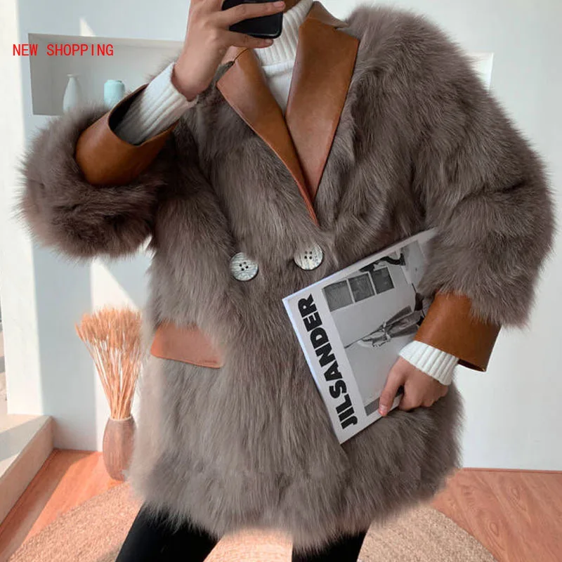 Fashion Vintage Thick Faux Fur Coats Women Winter Warm Jackets Autumn Solid Outwear Women Blazer Overcoat New Casual Windproof