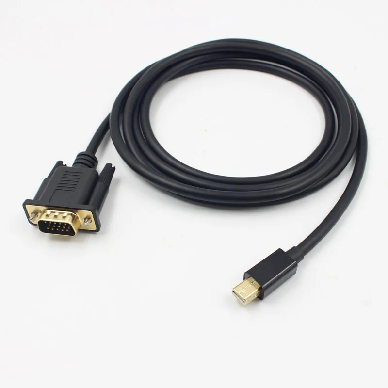Фото Кабель-адаптер Mini DP Display Port — VGA с MacBook Air/Pro, Surface Pro/Dock, iMac, Mac mini, монитором, проектором и т. д. №1