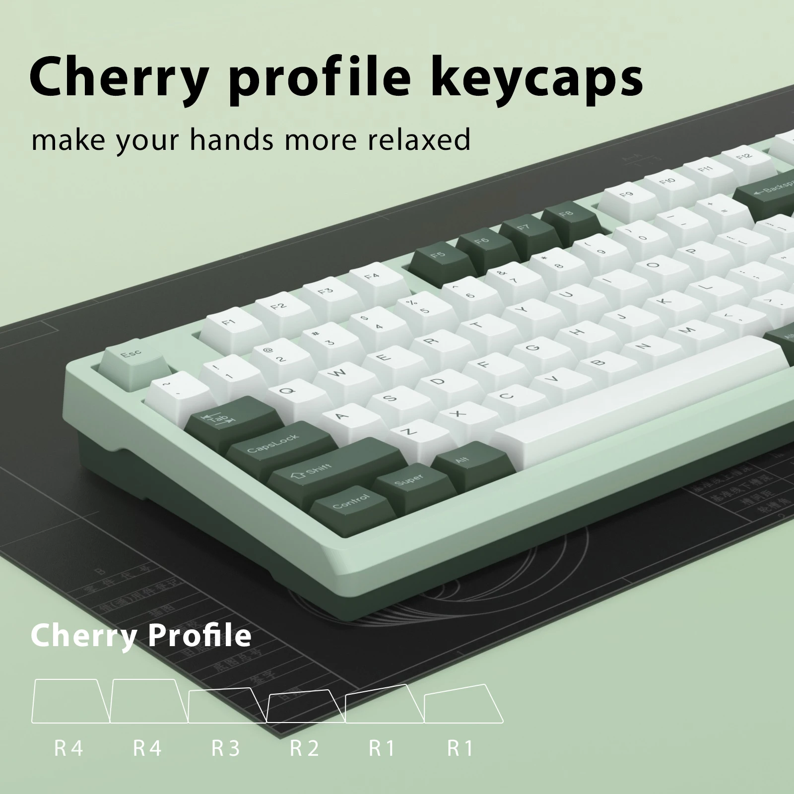 Фото KBDiy GMK ботаническая клавиатура, вишневый профиль, двойные выстрелы PBT ISO клавиши для геймера, механическая клавиатура, комплект игр, ретро GMK67 №3