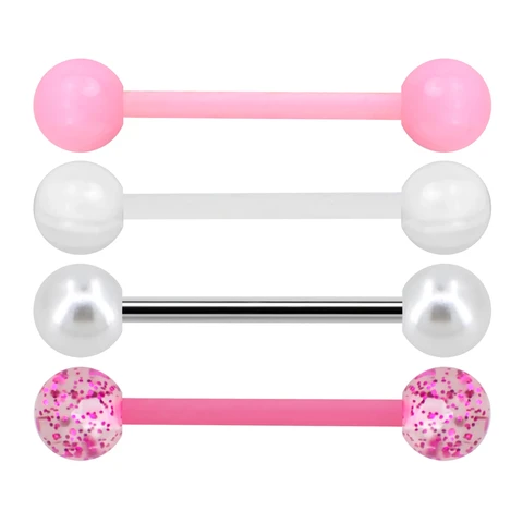 WKOUD серьги для языка из нержавеющей стали розовые 14г