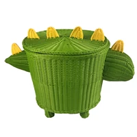 renel custom plastic animal dinosaur pe rattan laundry basket with lid for home hotel